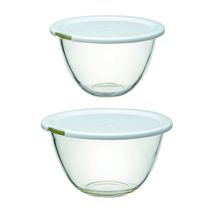 Set of 2 Hario Heat-Resistant Glass Bowls w/ Lid