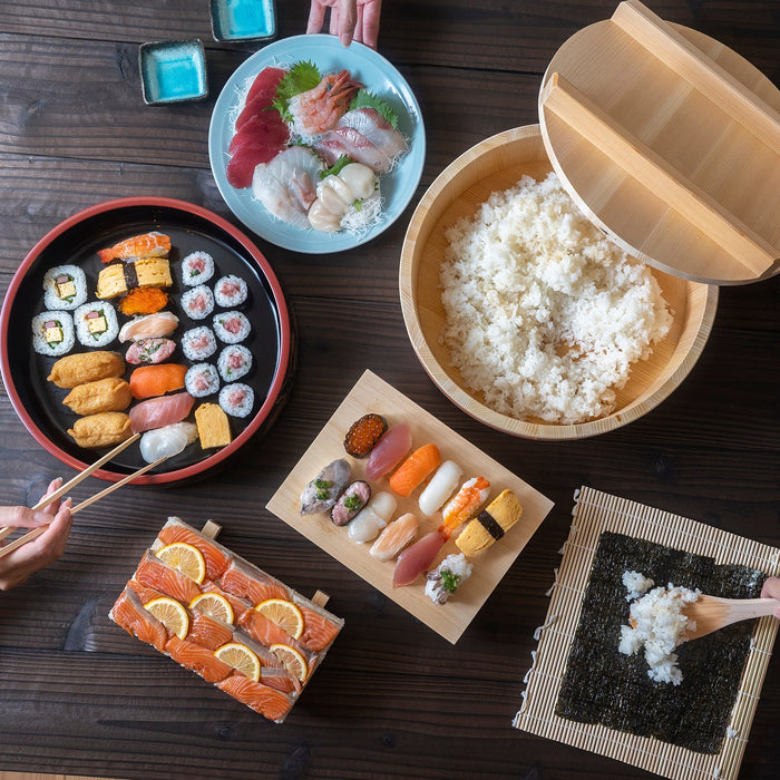 Shimojima Large Hinoki Cypress Wooden Sushi Geta Plate for 1 Serving