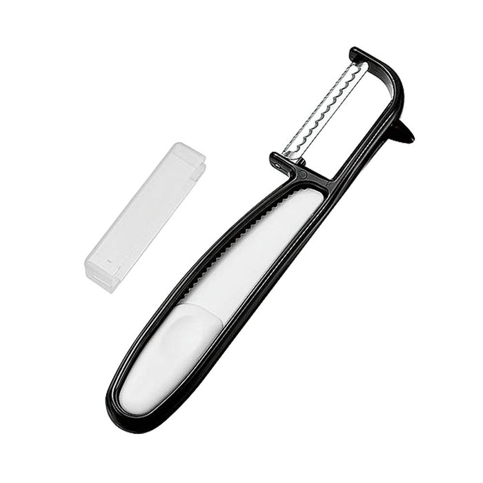 Shimomura Kougyou KIB-618 Kitchen Bar Kiwi Peeler 170x40x14mm Dishwasher Safe Niigata Tsubame-Sanjo Black