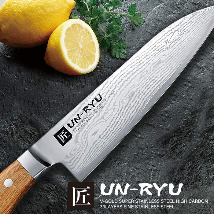 Shimomura Kougyou Japanese Santoku Knife - Damascus Steel VG-10 33 Layers