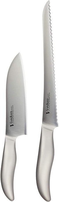 Shimomura Kogyo OVD-40 Santoku & Bread Knife Set (145/225mm Molybdenum Vanadium Steel Japan Made Dishwasher Safe)