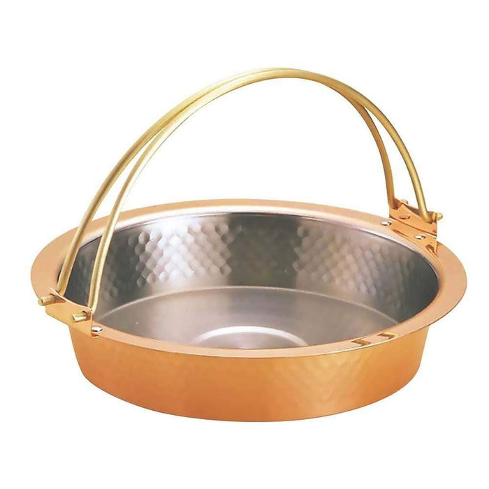 Shinkoukinzoku Japan Copper Hammered Sukiyaki Pan with Handle