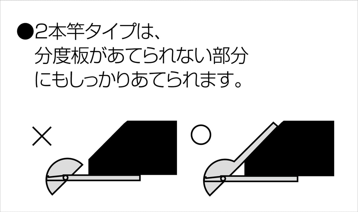 Shinwa 量角器 2 桿 19 號 - 銀色，日本製造