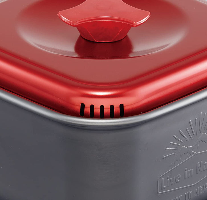 Skater Aluminum Square One Pot Ramen Cooker 1.2L Red Anc1-A