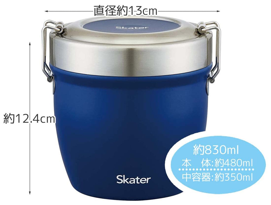 Skater Japan 800ml 便當盒 - 絕緣不鏽鋼 - 抗菌 - 藍色 (Stlbd8Ag-A)