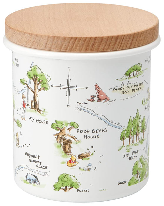 Disney Winnie The Pooh Enamel Canister with Wood Lid - 750ml