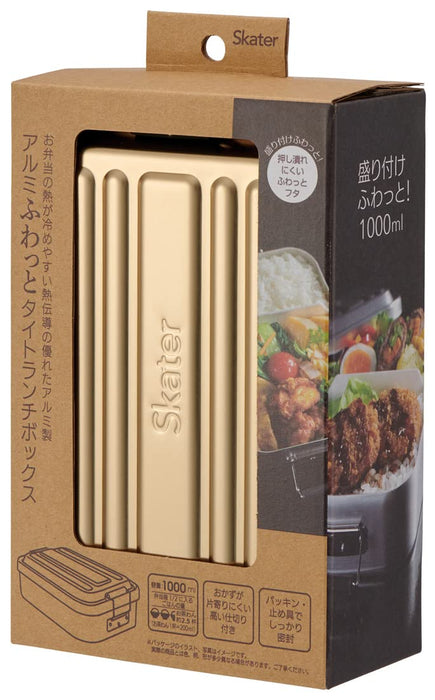 Skater AFT10B-A Fluffy Aluminum Bento Box 1000Ml Gold