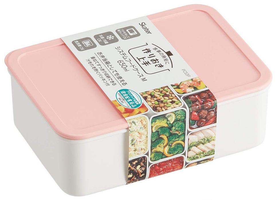 Skater Bento Box 650Ml Japan Storage Container - Set of 3 - Pastel Pink