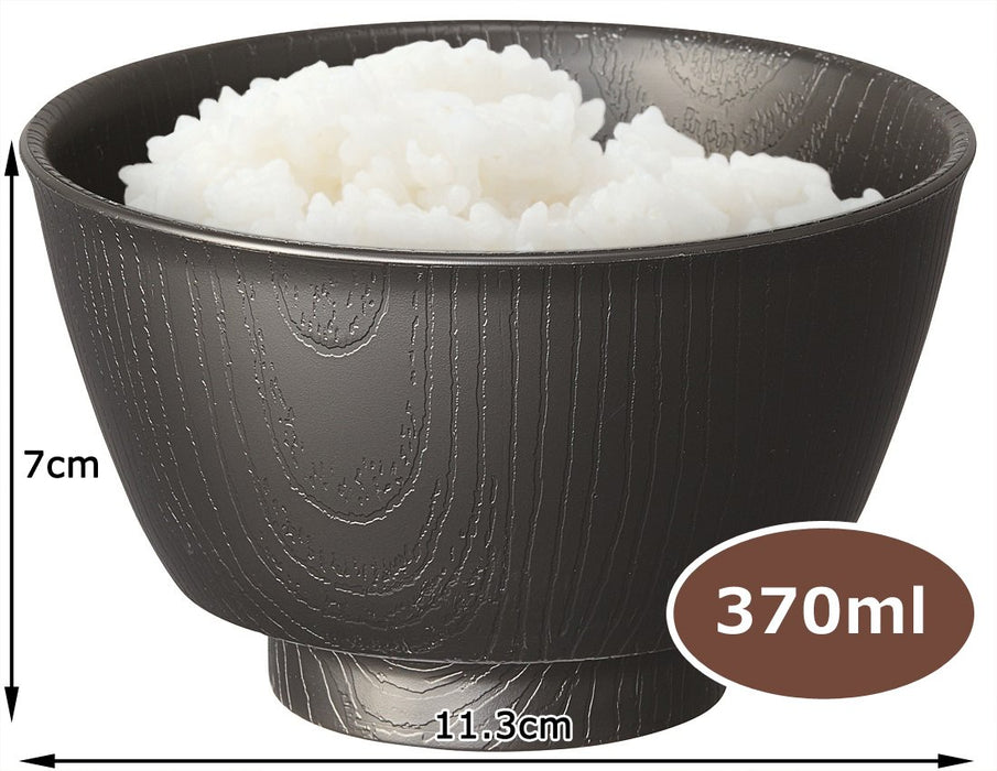 Skater NBLS1 Wood Grain Tea Bowl 370ml Black Japan