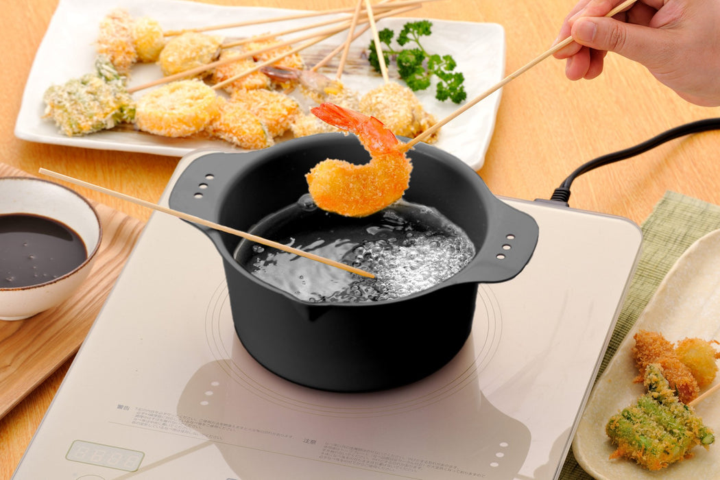 Sugiyama Metal Japan Tempura Pot - Compact and Stylish Gray Cookware