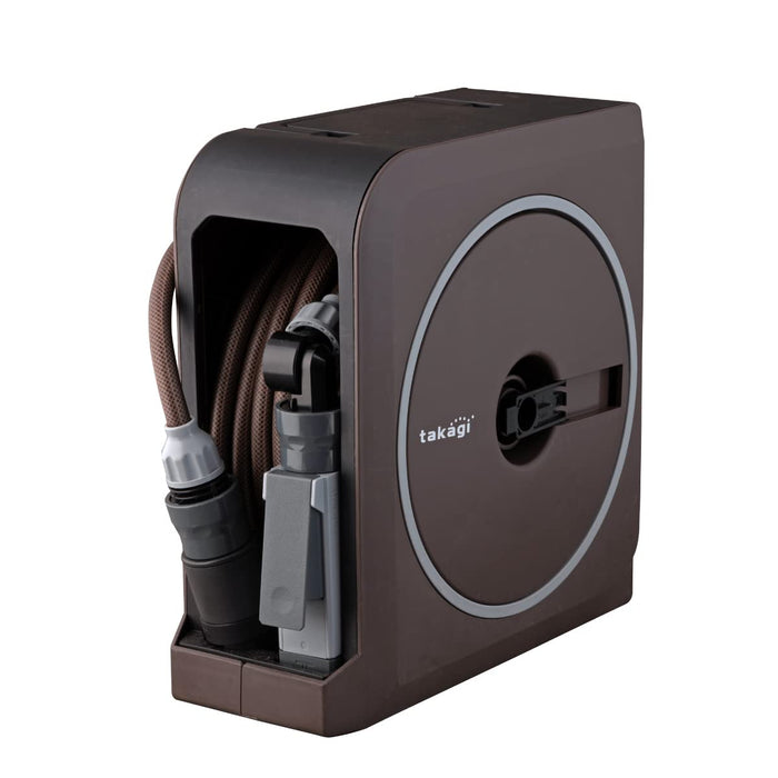 Takagi Nano Next 15M Brown Hose Reel - Stylish and Reliable