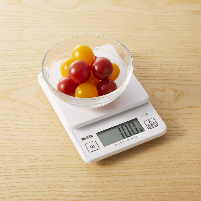 Tanita KD-187 WH Digital Kitchen Scale - 1kg/1g - White - Japan Priority