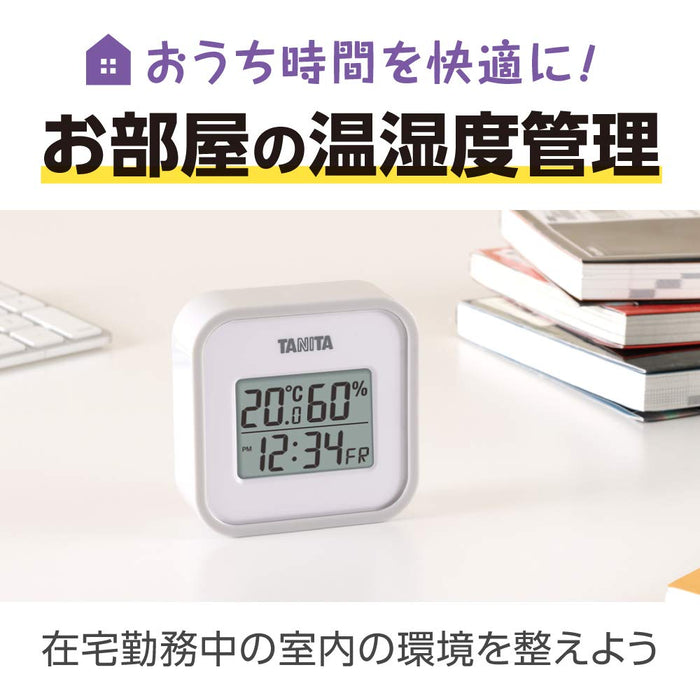 Tanita Tt-558Gy Digital Wall Clock Calendar - Temperature & Humidity Monitor