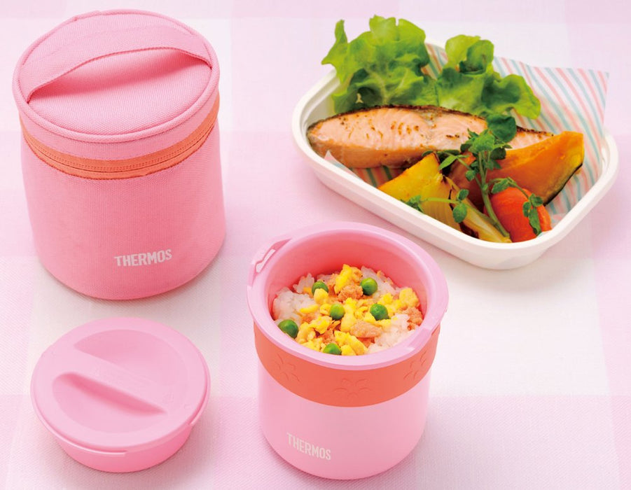 Thermos Japan Rice Container 0.6L Coral Pink Insulated