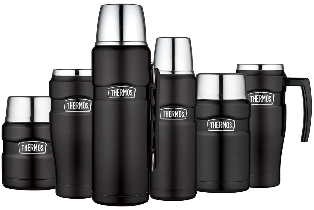 Thermos 不銹鋼 King 0.45L 食物罐 - 霧面黑色，包括折疊勺