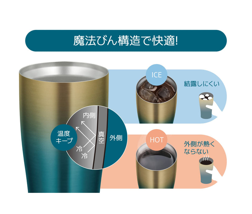 Thermos 日本 600 毫升蓝金真空隔热杯