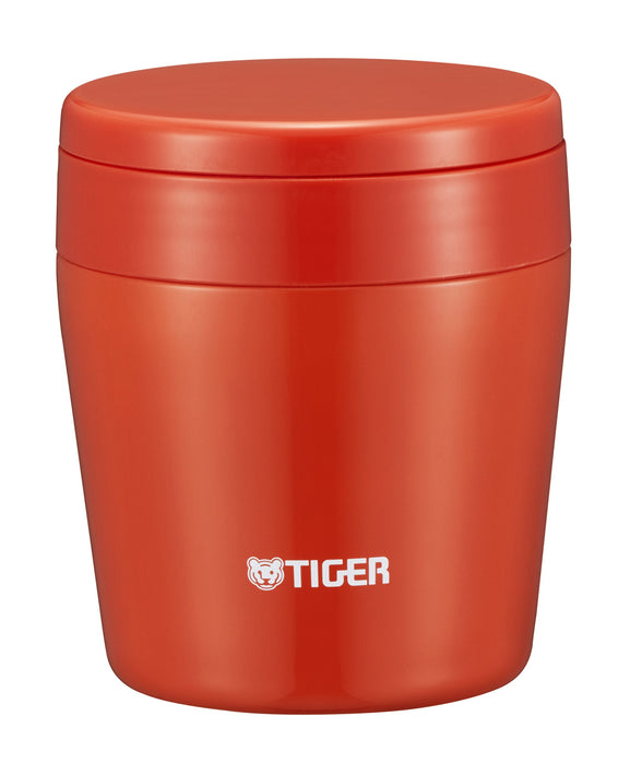 Tiger Thermos 250Ml Wide Mouth Soup Jar - Vacuum Insulated, Round Bottom, Chili Red