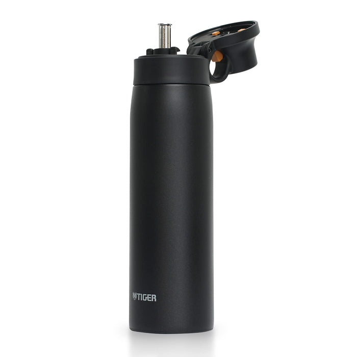 Tiger Thermos 500 毫升哑光黑色真空保温瓶带吸管杯