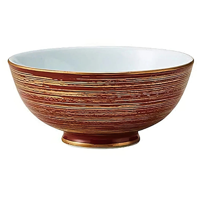 Mino Ware Porcelain Tempered Rice Bowl - Akamaki-Kinuzu 11.5cm