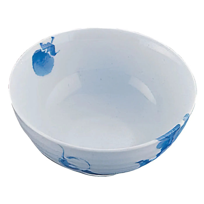 Mino Ware Porcelain Tempered Rice Bowl - 11.5cm Blue and White Design