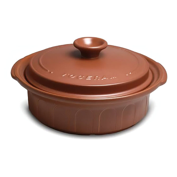 Toceram Charcoal Brown Ceramic Shallow Casserole Pot