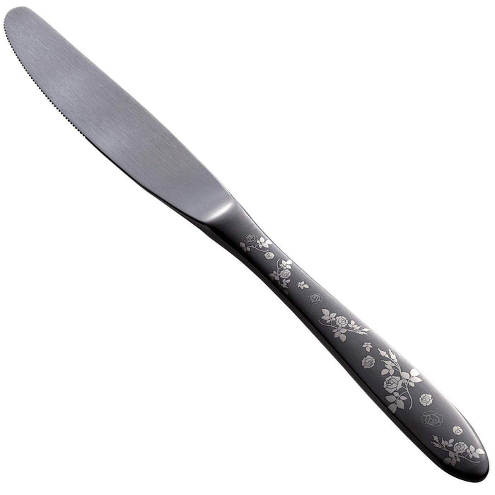 Premium Dessert Knife with Elegant Black Rose Design - Todai Rikyu