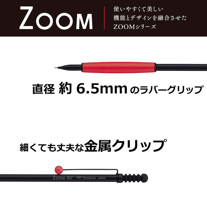 Tombow Zoom 707 0.5 Black/Red Mechanical Pencil - Japanese Made