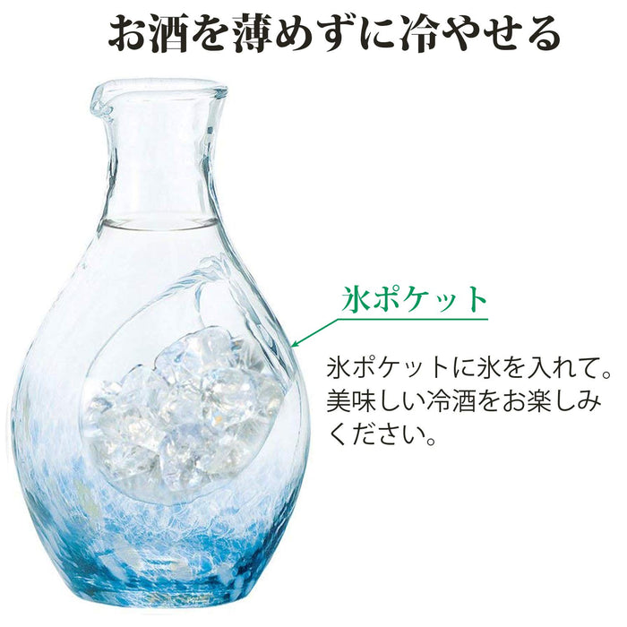 Toyo Sasaki Glass Cold Sake Set - Japan Blue Carafe 3-Pack