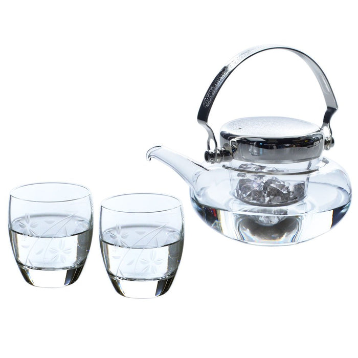 Toyo Sasaki Glass Jirori Cold Sake Vessels - 3Pc Set (360Ml 100Ml)