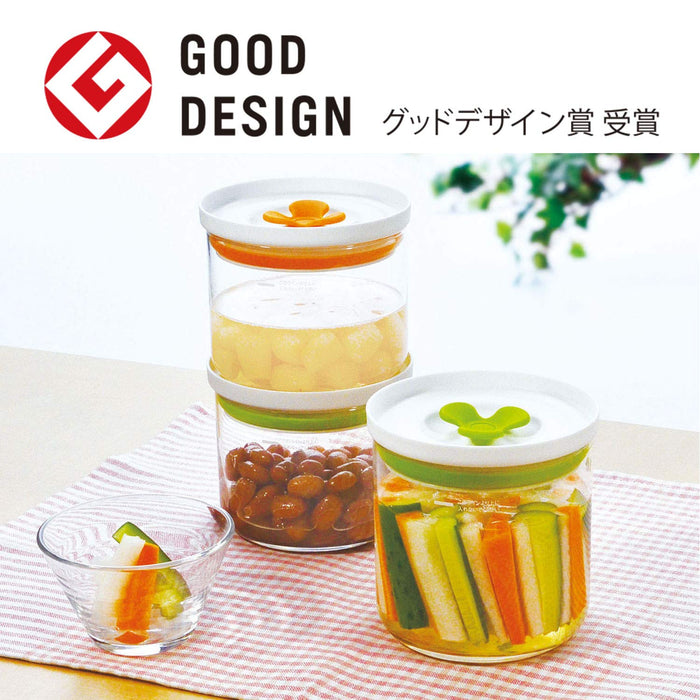 Toyo Sasaki Glass Kitchen Deli Keeper Storage Container - Orange (2 Pieces)