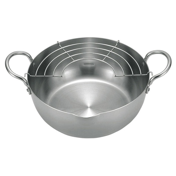 Urushiyama 22cm Stainless Steel Tempura Pan - Induction Ready