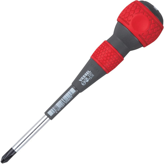 Vessel Japan Ball Grip Driver Thin Shaft Type +2 X 75 220 - High-Quality User-Friendly Tool