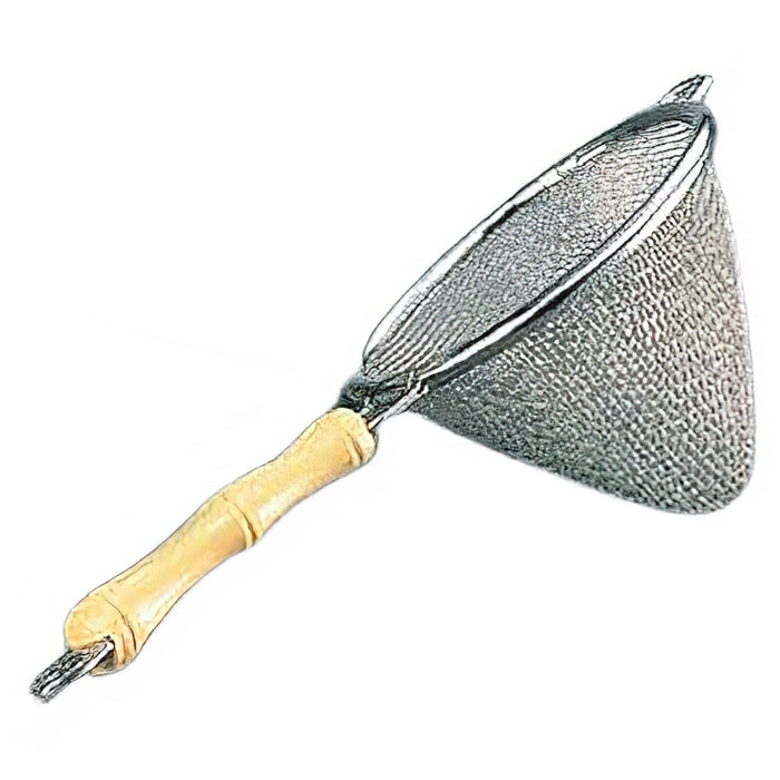 Wada Large Triangle Tea Strainer with Bamboo Handle - Stainless Steel