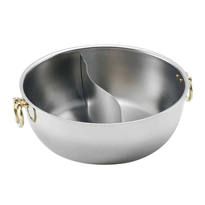 Wadasuke Factory 30Cm Stainless Steel Induction Shabu Shabu Hot Pot - Japan Brass Handle