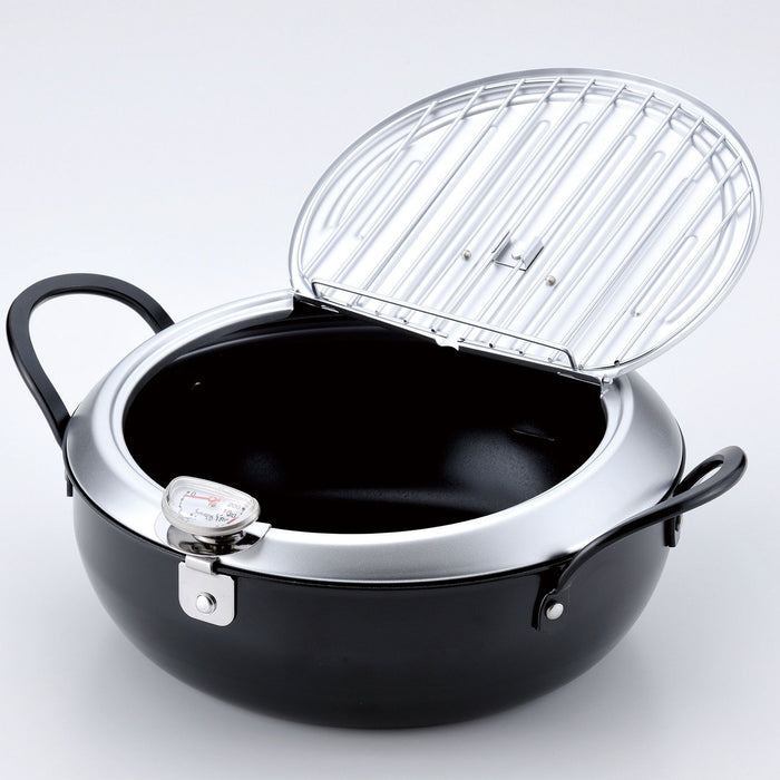 24cm Iron Tempura Pot with Lid - Made in Japan (TM-9090)