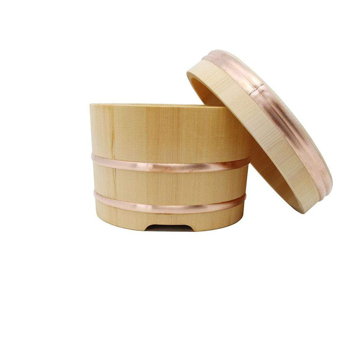 Yamacoh 18Cm Ohitsu Sawara Wooden Rice Container - Authentic Edobitsu from Japan