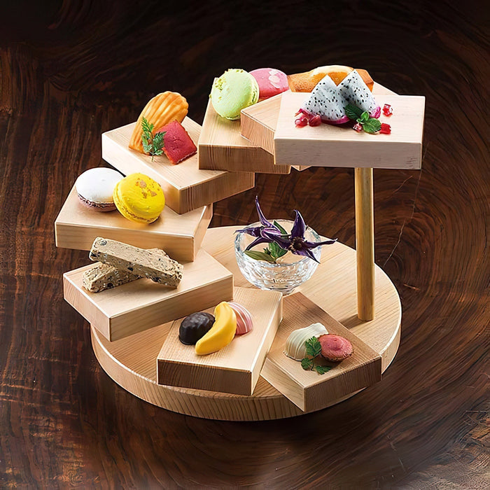 Yamacoh 8-Tier 3D Wooden Sushi Serveware