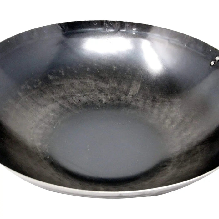 Yamada 27cm Double-Handle Wok - Hammered Iron (1.2mm Thickness)