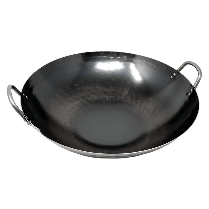 Yamada 51cm Double-Handle Wok - Premium Iron, 1.6mm Thick