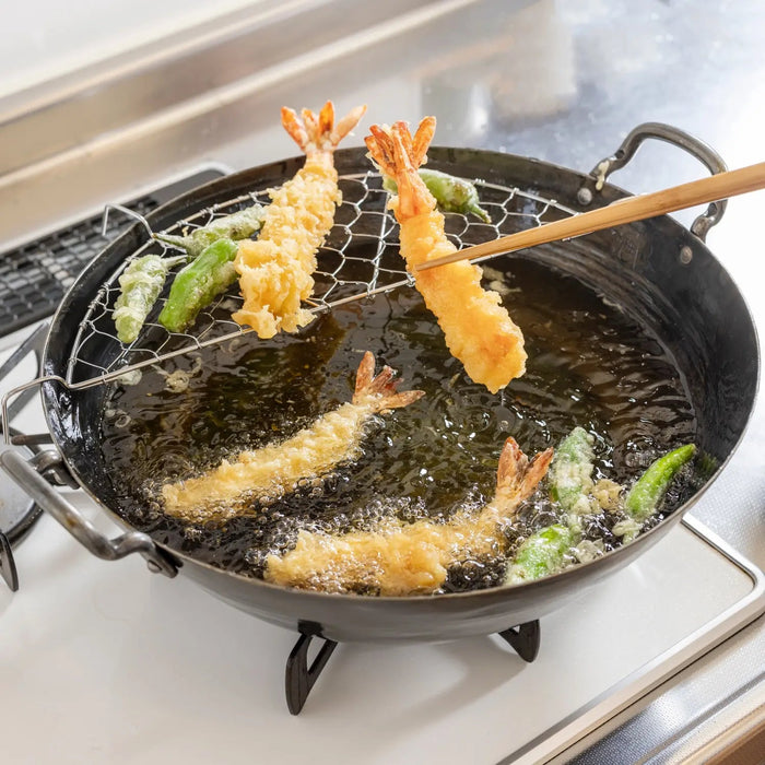 Yamada 24cm Iron Tempura Pan - Premium Quality for Perfect Frying