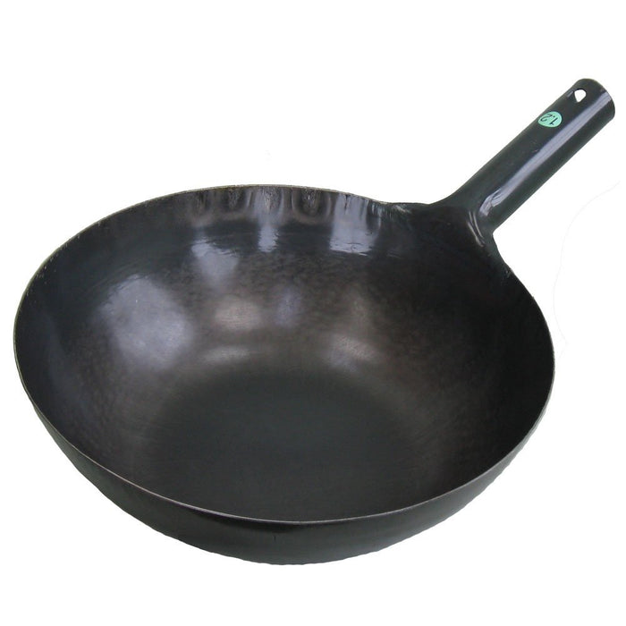 Yamada Kogyosho Japan 33Cm Iron Hammered One-Handed Wok (1.2Mm Thick)