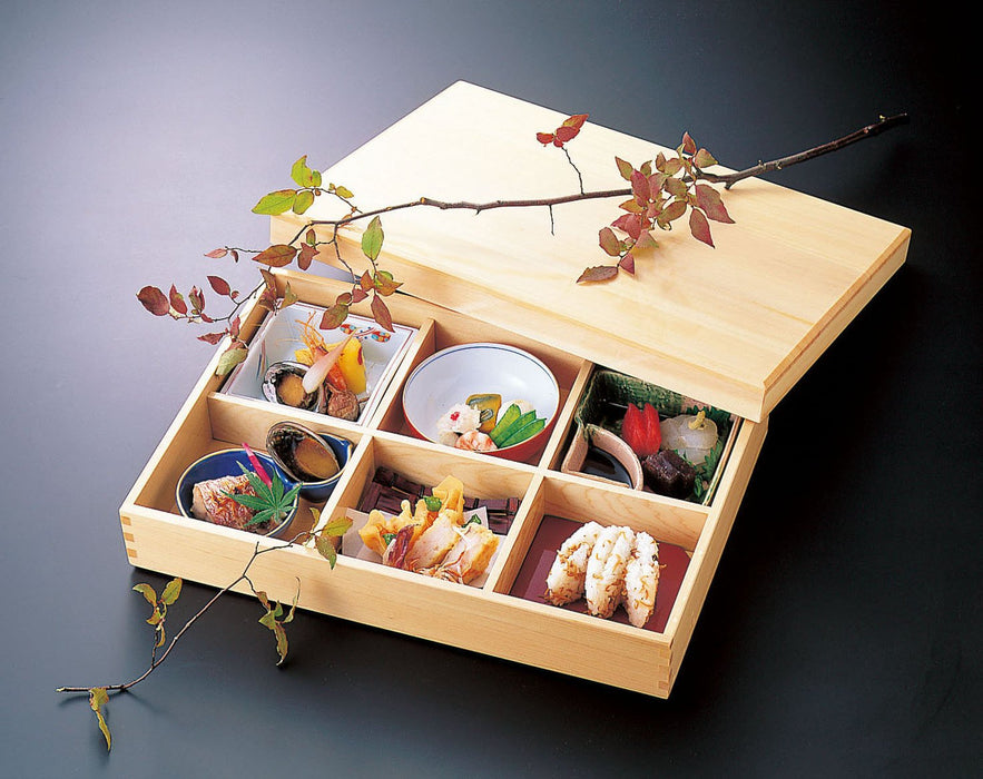 Yamaco 27201 Japanese Bento Box Set - Cypress Body Lid & Divider