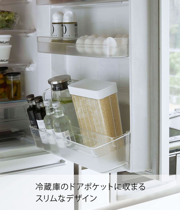 Yamazaki Industrial 3822 1 Go Rice Bin - Japan White Refrigerator Storage