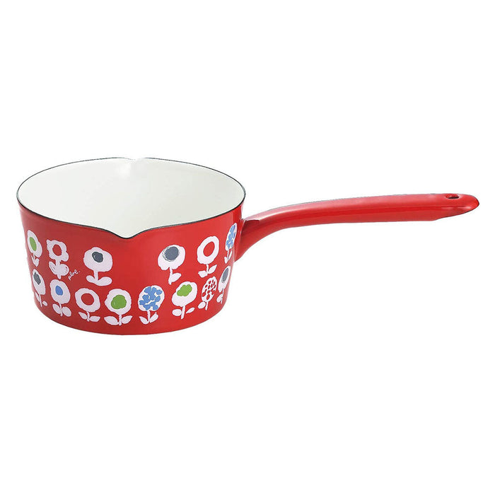 Yutaka Horo Plune Enameled Milk Pan - Candy Flower Delight