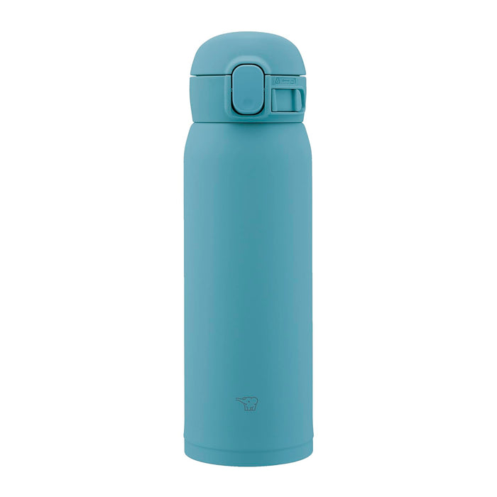 Zojirushi Mahobin 480ml Water Bottle 1-Touch Stainless Steel Aqua Green 3 Items to Wash SM-WS48-GM