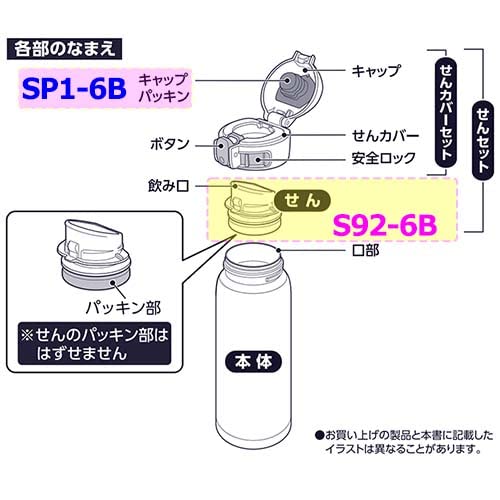 Zojirushi S92-6B 不锈钢马克杯带密封塞 适用于 SM-WA SM-WG SM-WP